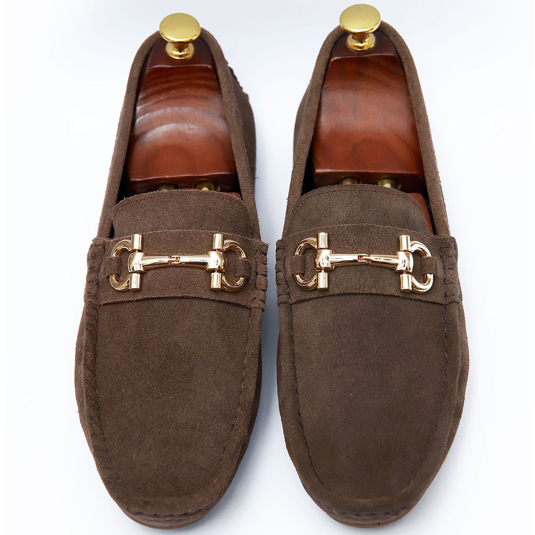 Leather Loafer Suede Brown - PL03