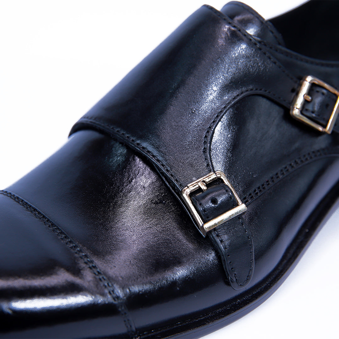 Elite Monk - Black - Premium Leather Shoes - P14