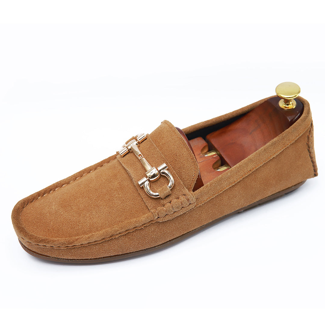 Leather Loafer Suede Camel - PL04